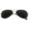 Black Gold Aviator Sunglasses - Military Style Dark Sun Glasses with Gold Metal Frame and UV 400 Protection